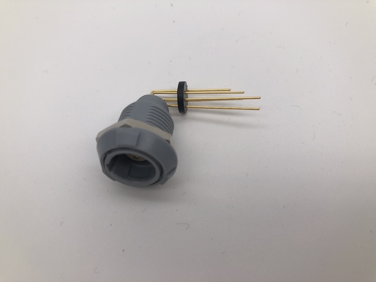Lemo प्लास्टिक परिपत्र कनेक्टर Redel 5 पिन सही कोण पीसीबी माउंट महिला चिकित्सा का उपयोग करना