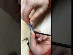 सर्कुलर लेमो पुश पुल कनेक्टर राइट एंगल पीतल प्लेटेड