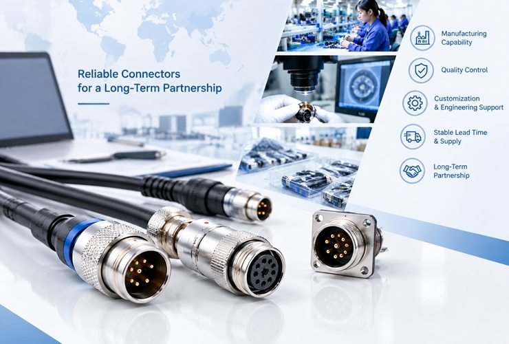 नवीनतम कंपनी ब्लॉग के बारे में How to Evaluate a Circular Connector Manufacturer for Long-Term Supply?